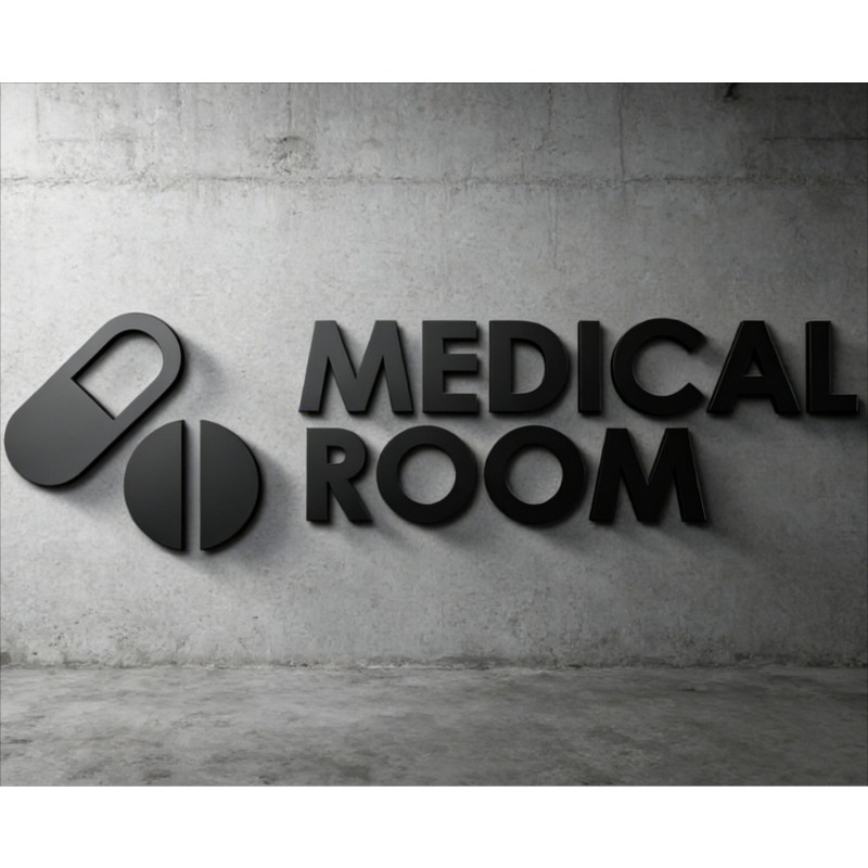 Health Wellness Clinic - 医療室サイン - アクリル製3Dウェルネスヘルスクリニックドアサイン、オフィス＆病院用モダンミニマル、粘着式