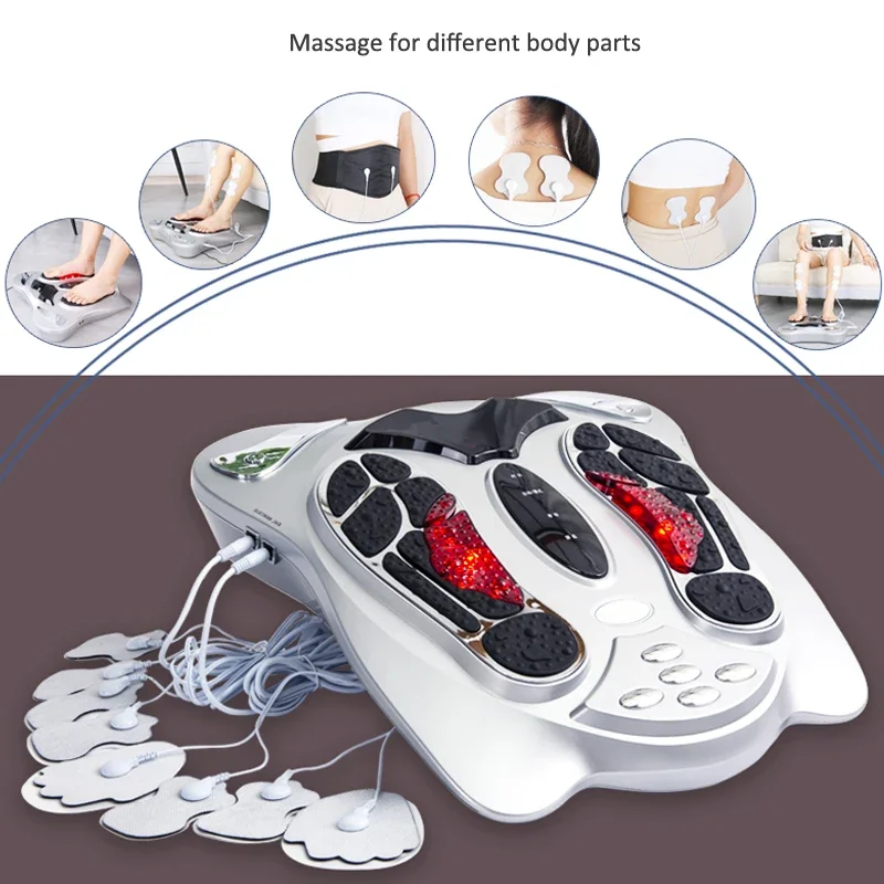 Ems Foot Massager - 遠赤外線電気フットマッサージャー圧力ポイントフットマッサージ機リフレクソロジーフィートケアボディスリミングベルト8 EMSパッド