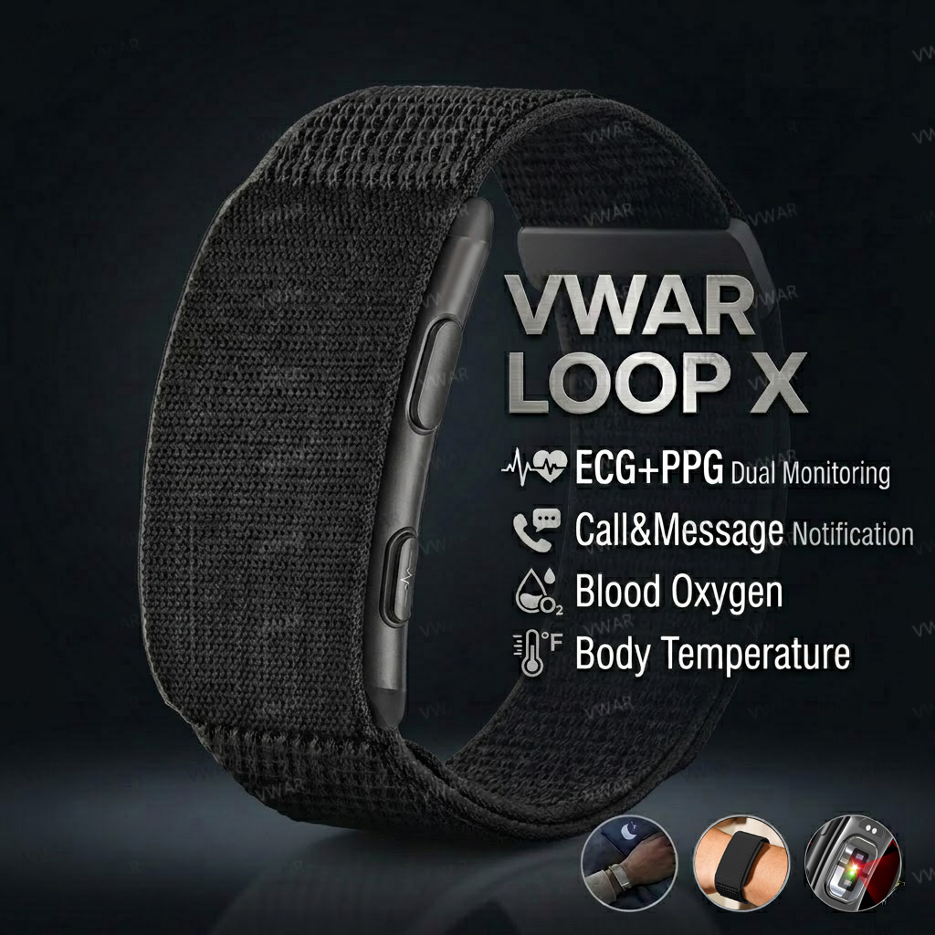 Xbody Health & Wellness - VWAR LOOP X ECG スマートブレスレット心拍数血圧防水健康フィットネストラッカー 2026
