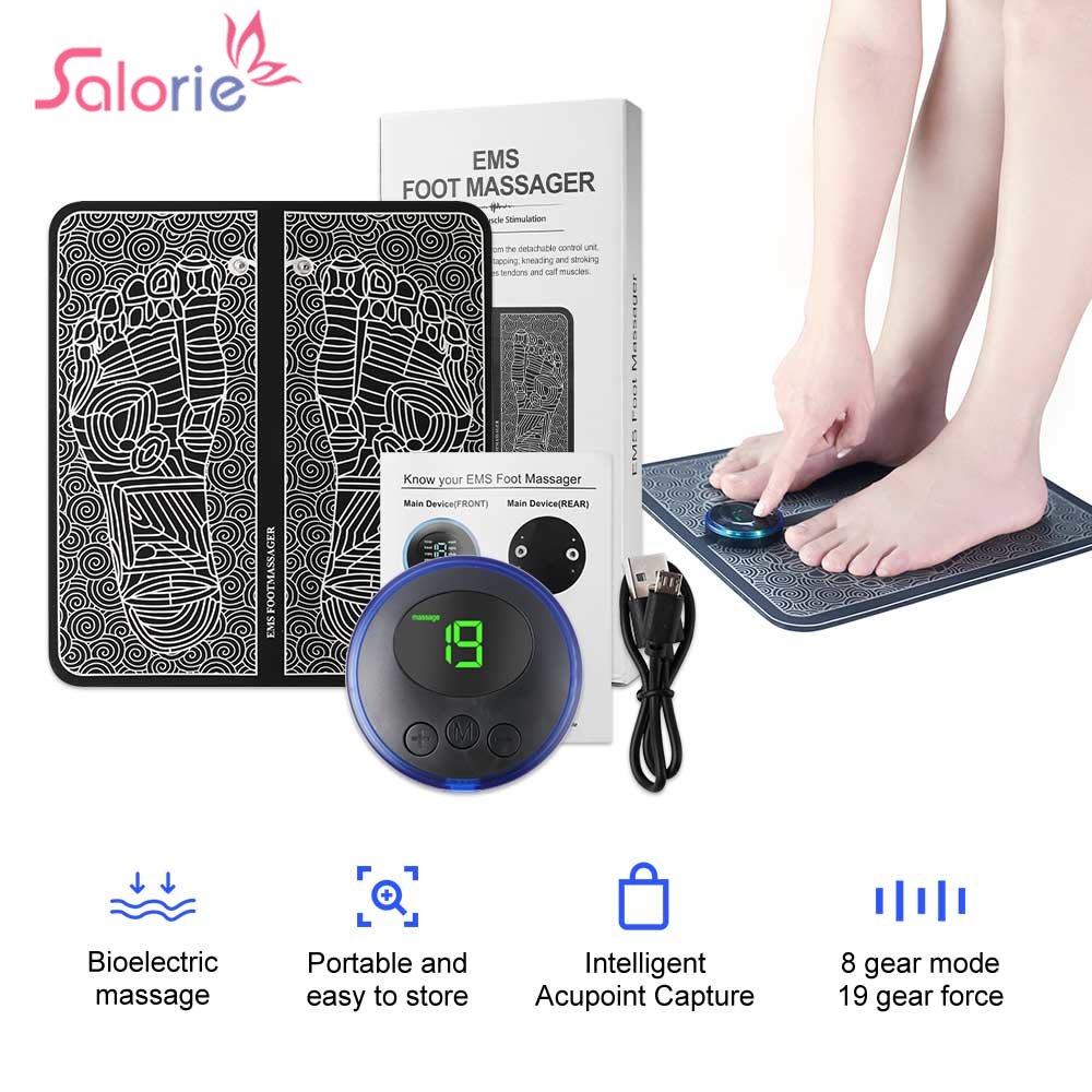 Ems Foot Massager - EMS フットマッサージパッド理学療法多方向電気マッサージ筋肉刺激装置収縮血液循環を促進