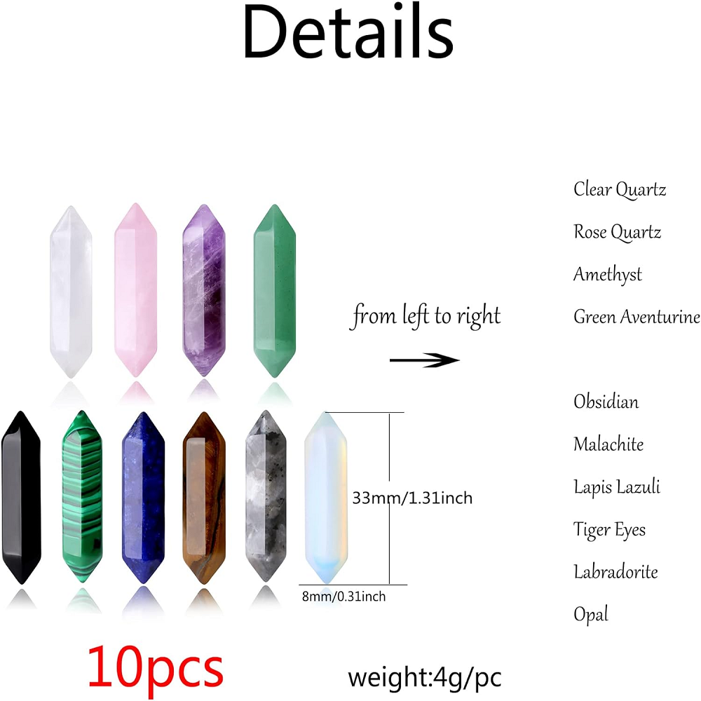ヒーリングクリスタルストーンのセット,天然アメジスト,ローズ - Healing Crystal Set のレビューと価格