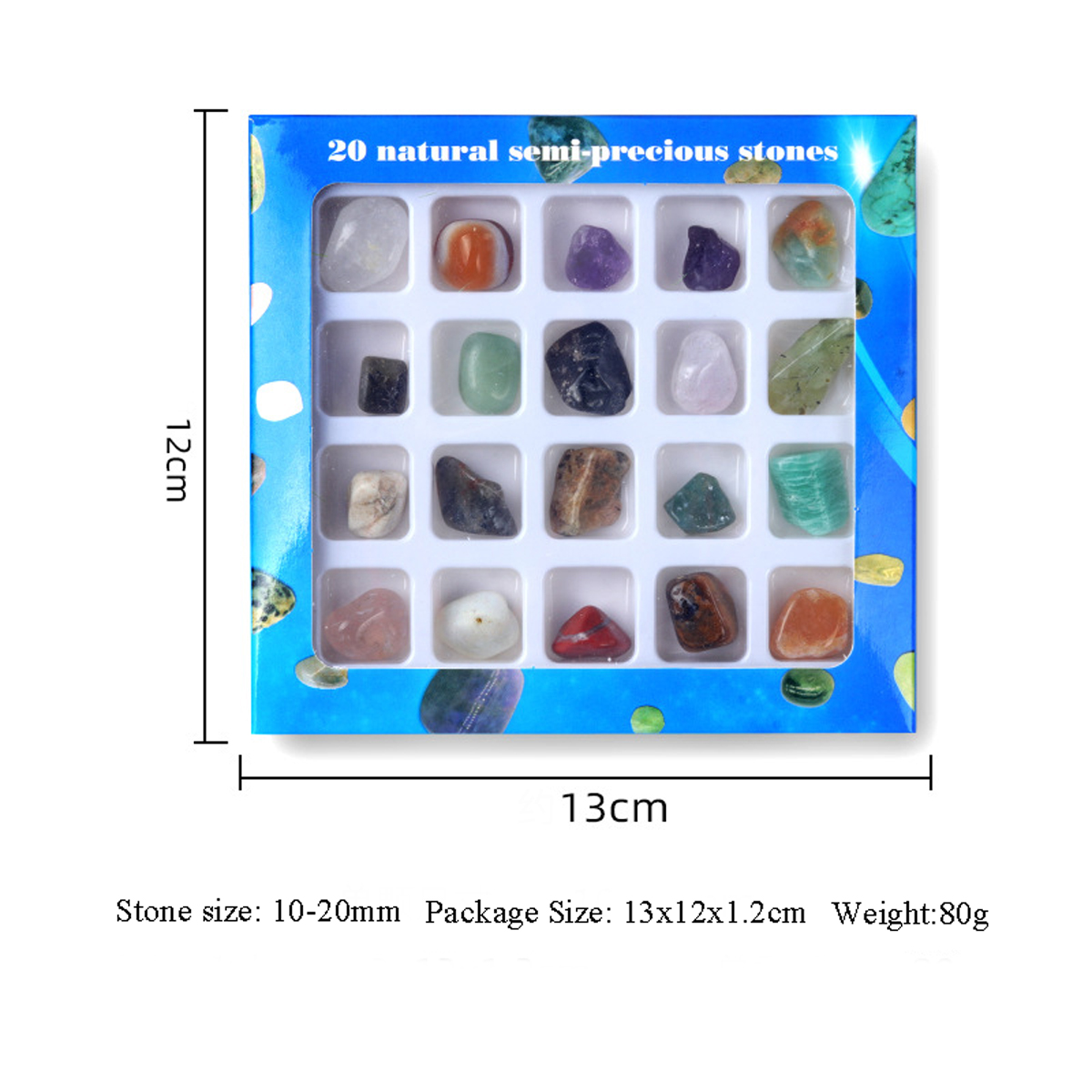 20 個クリスタルチャクラセットスクエアヒーリングストーンと - Healing Crystal Set のレビューと価格