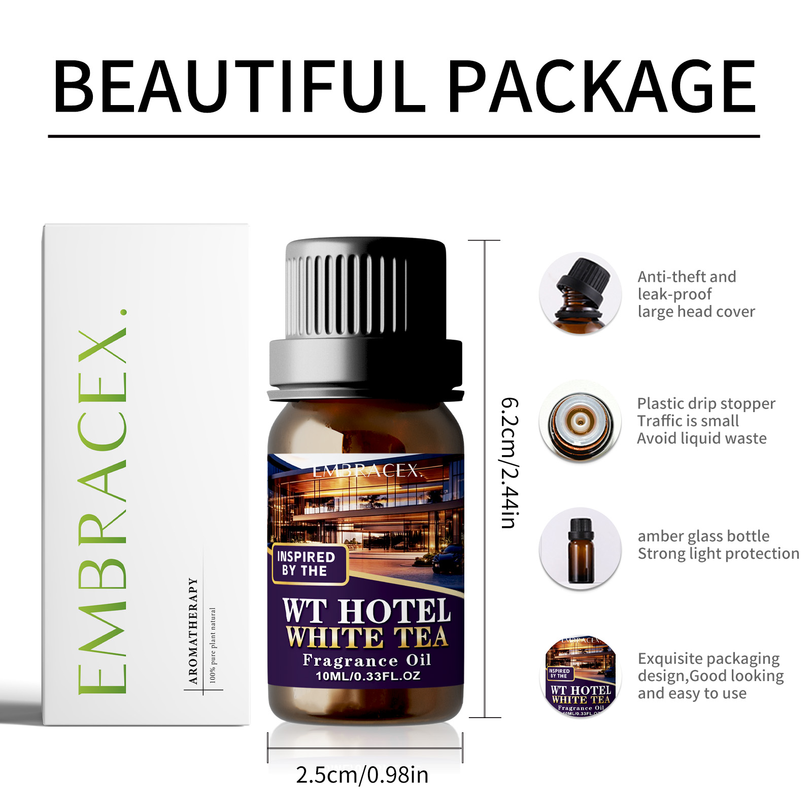 10ml ホテルホワイトティーエッセンシャルオイル 5 つ星 - Aromatherapy Diffuser のレビューと価格