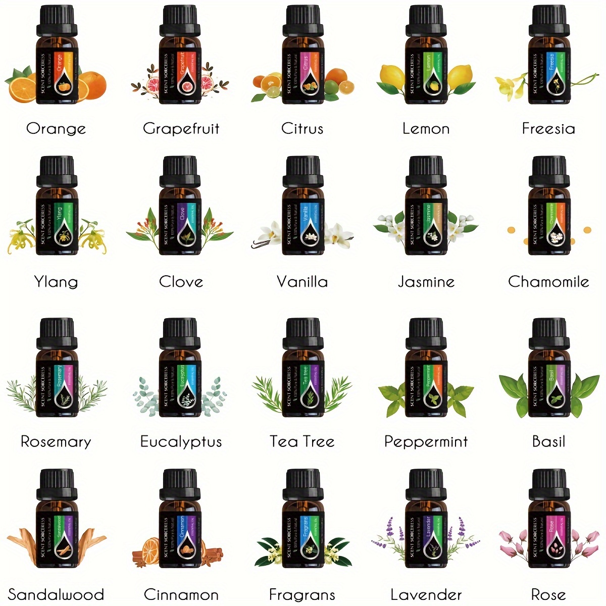 20個/セット エッセンシャルオイルセット ラベンダー ユー - Aromatherapy Diffuser のレビューと価格