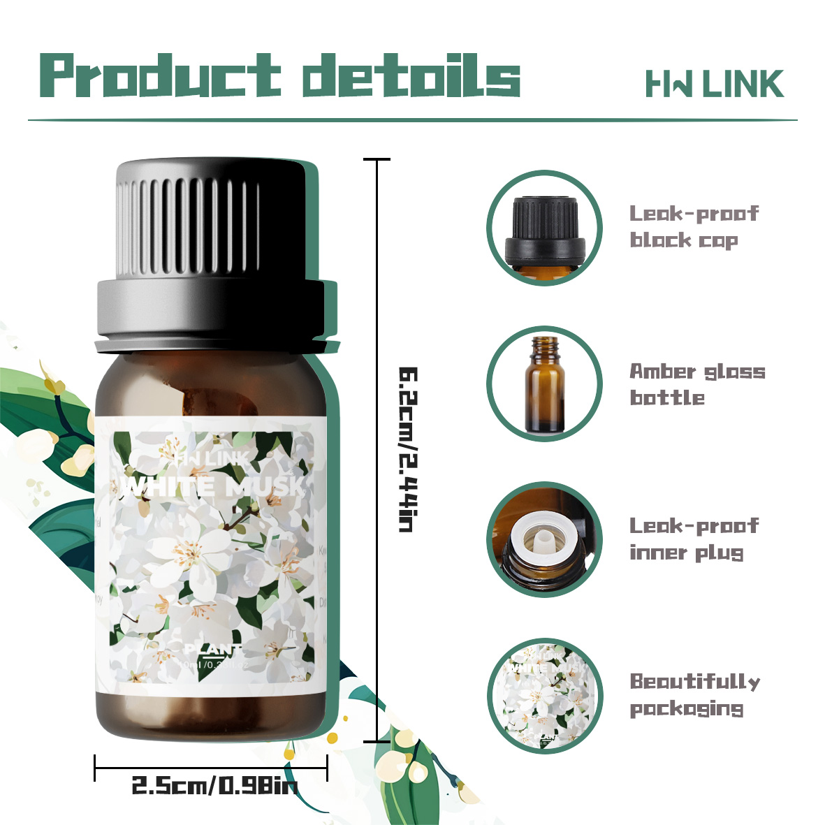 ホワイトムスク エッセンシャルオイル 10ml 女性用 アロ - Aromatherapy Diffuser のレビューと価格