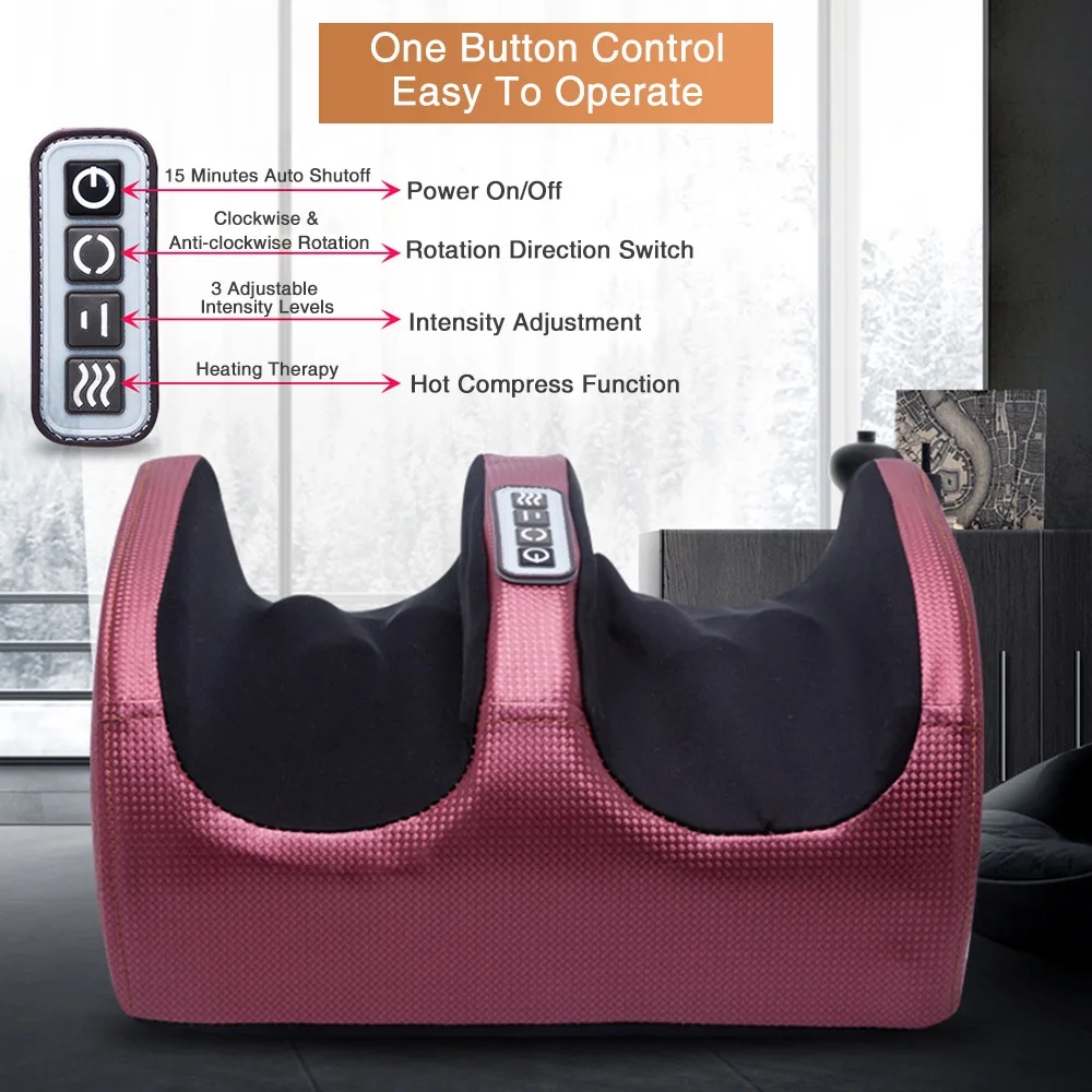 赤外線加熱フットマッサージャーローリング指圧ふくらはぎヘルス - Ems Foot Massager のレビューと価格
