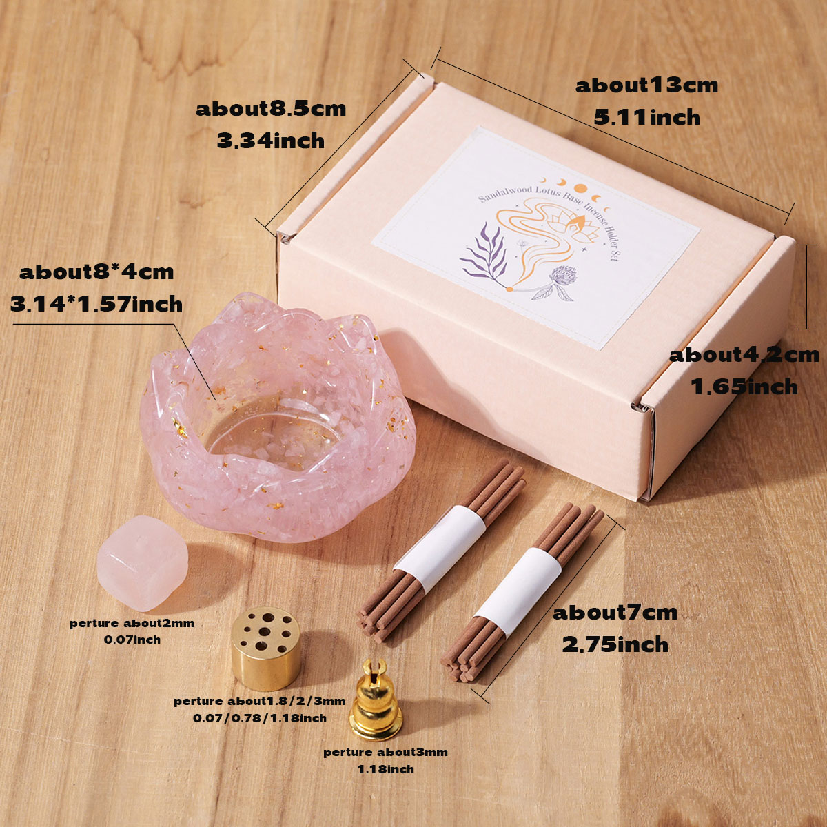 レジンレイキ石キャンドルベース、天然クリスタルスポイト、アロ - Healing Crystal Set のレビューと価格