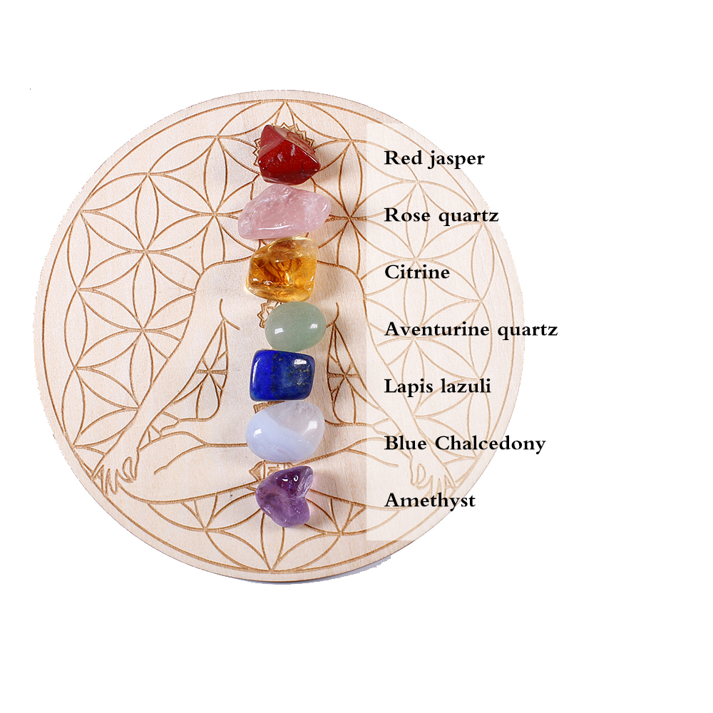 7 ピース/セット天然水晶混合 7 チャクラヒーリングストー - Healing Crystal Set のレビューと価格
