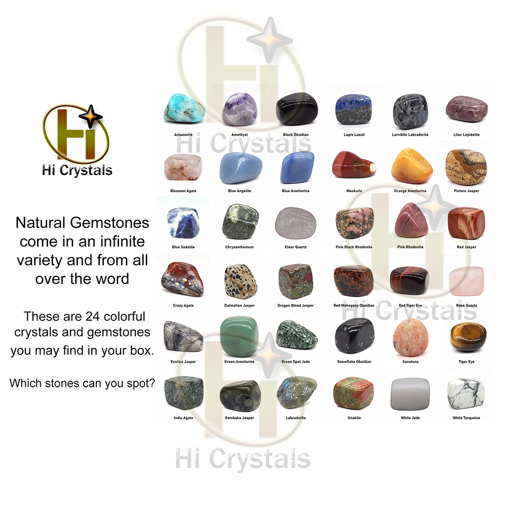 子供のための天然の癒しの結晶,24,ピース/セット天然ミネラ - Healing Crystal Set のレビューと価格