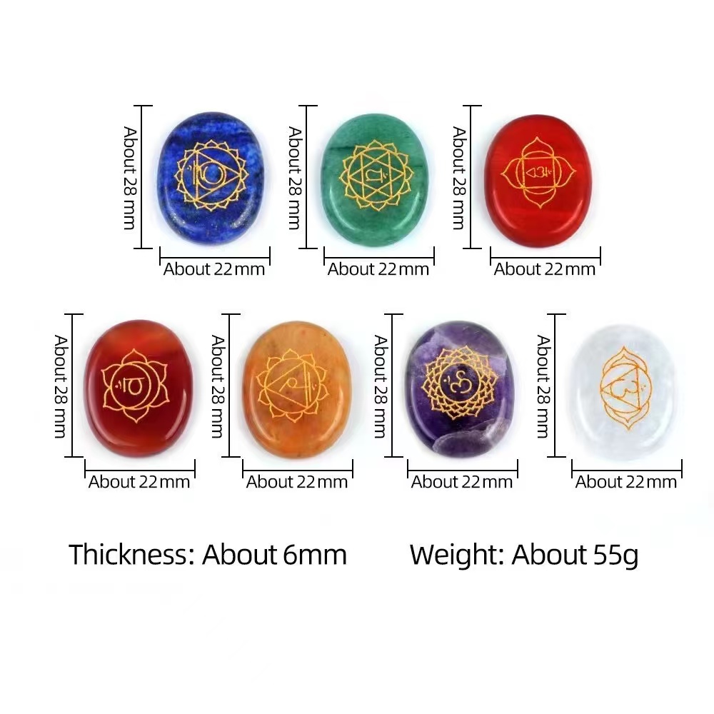 7 個天然クリスタルストーンオーナメントセット楕円形エネルギ - Healing Crystal Set のレビューと価格